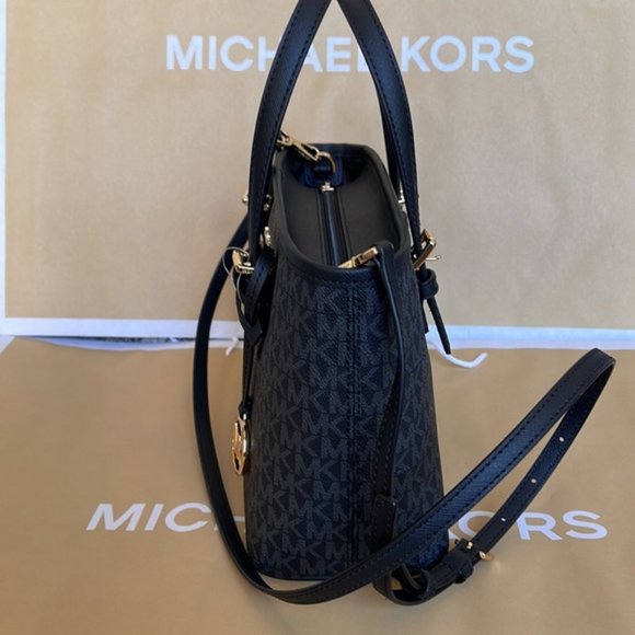 Michael Kors Jet Set Travel XS Carryall Tote Top Zip Tote Black - Picture 11 of 16
